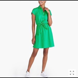 J.Crew—Eyelet collared tie-front dress in white